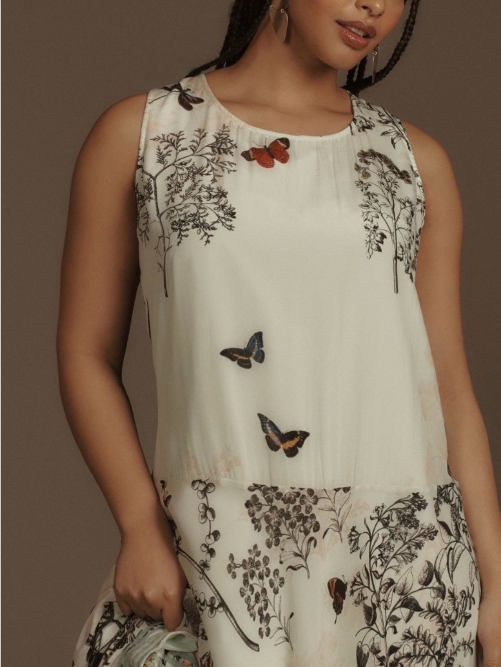 Rare Kavita Bhartia Anthro Butterfly Hand-Block Print Maxi Dress Size large $268 - Picture 7 of 8